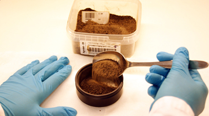 Soil sample prepared for spectroscopy measurement