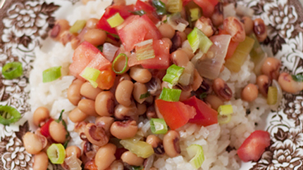 Hoppin' John with black-eyed peas (cowpeas)