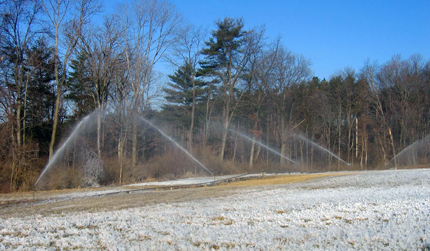 Irrigation at Living Filter site of Penn State University