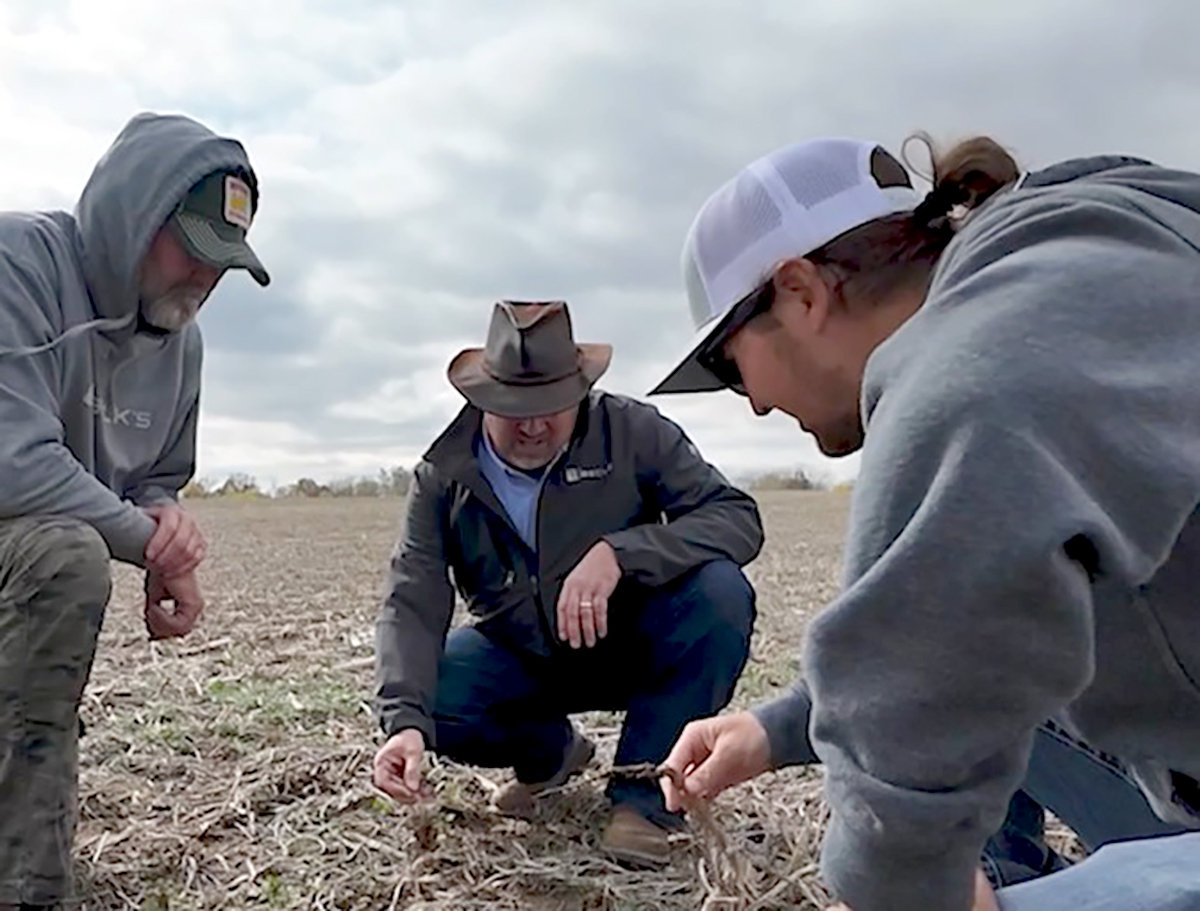 Matt Mongomery (center) is this year's Certified Crop Adviser of the Year. He is shown here with Brenton (left) and Christian Dean, who farm in Pike County, IL.