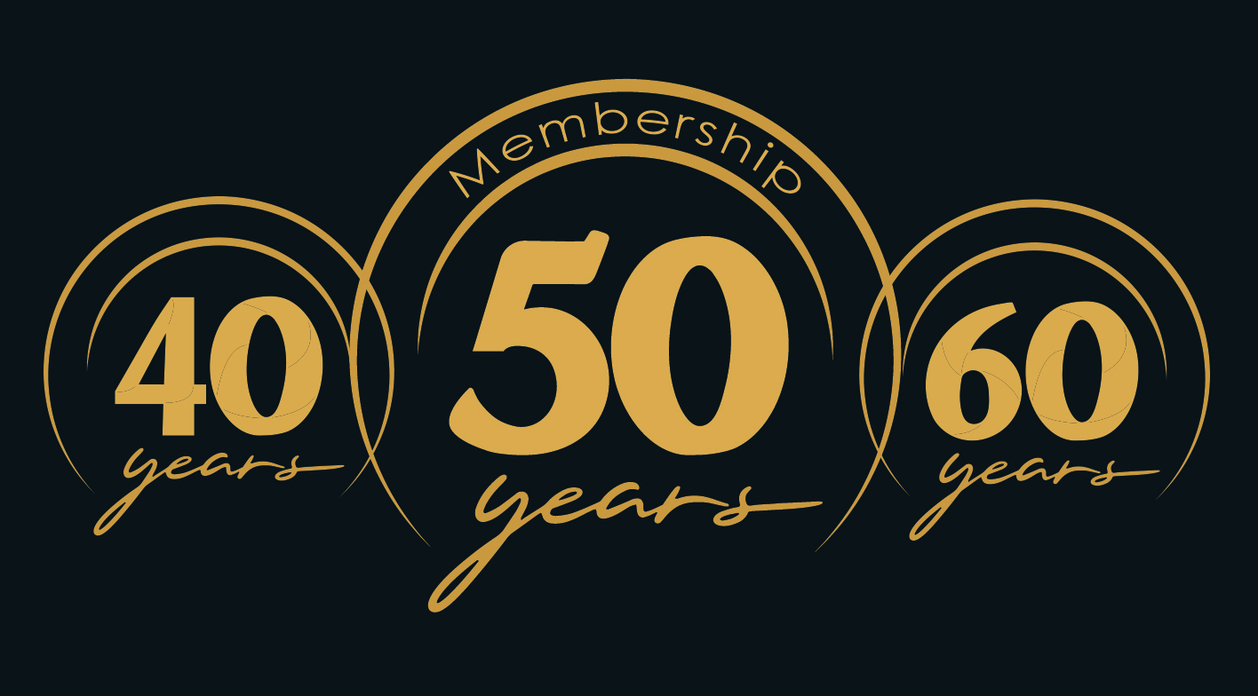 40, 50, and 60 year membership milestones