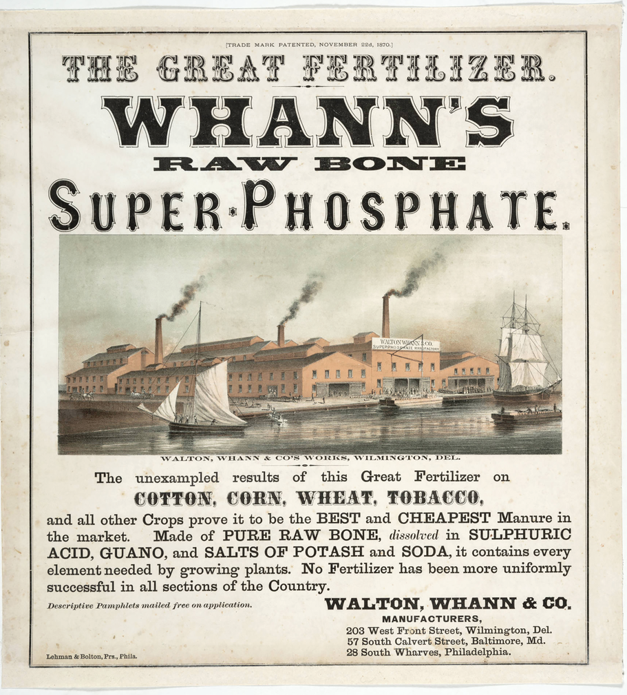 Figure 2. A 19th century raw bone superphosphate print advertisement. Courtesy of the Jay T. Last Collection of Graphic Arts and Social History, Huntington Digital Library.