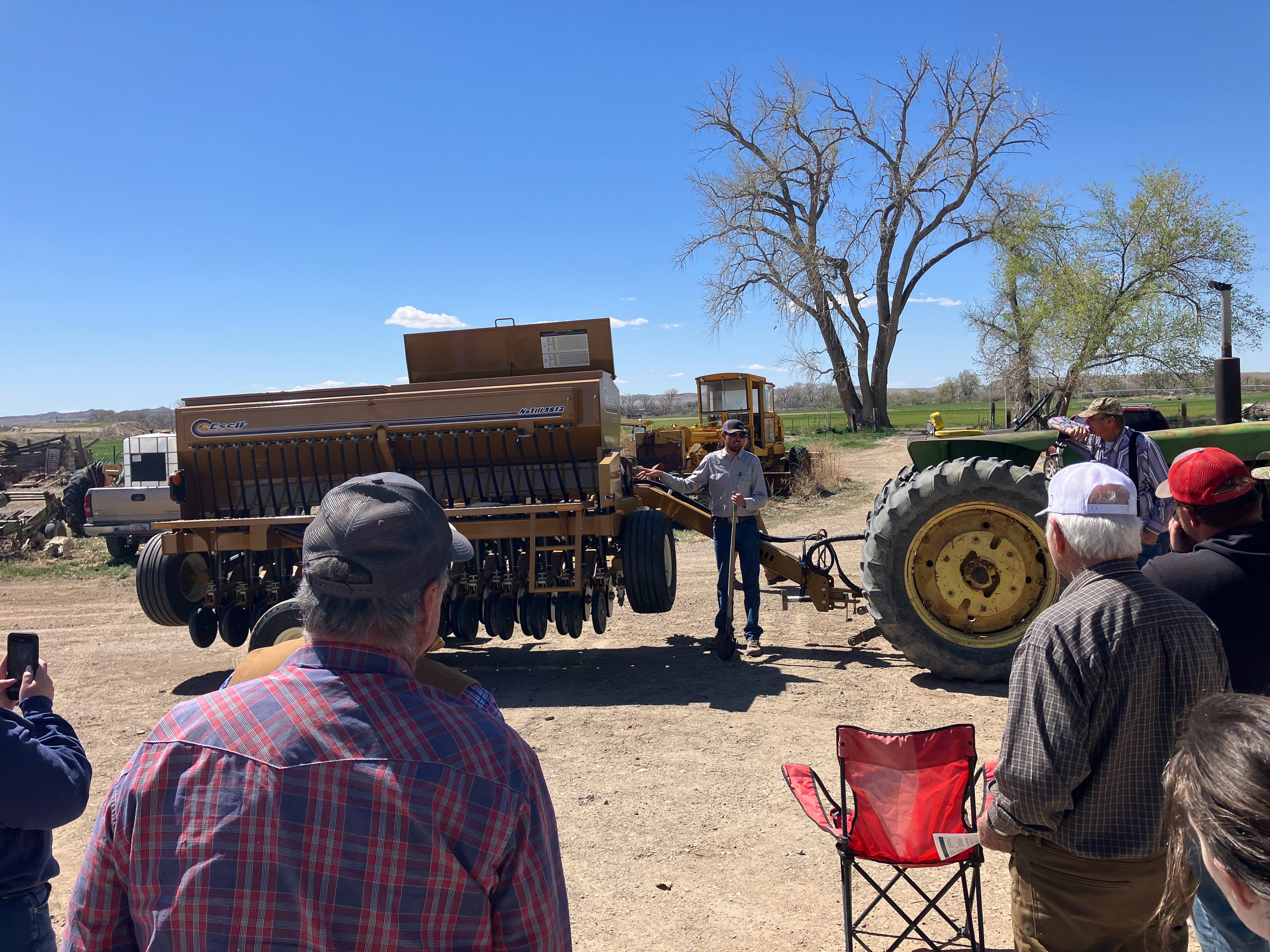 Grants from the Utah Department of Agriculture and Food to local conservation districts allow farmers to rent tools like interseeders, mowers, and no-till drills, pictured. Photo courtesy of Tony Richards.