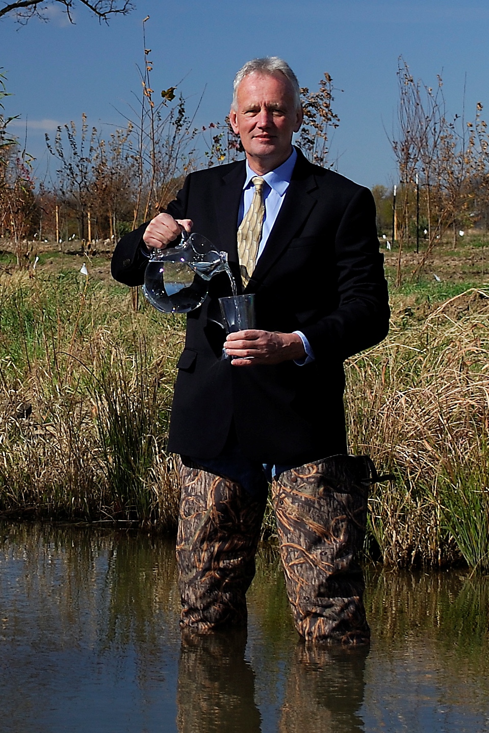 Sharpley poses for a photo to illustrate his commitment to clean waterways and drinking water, coupled with the importance of agriculture. Photo courtesy of Deanna Osmond.