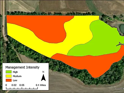 Management zones created from real-time precision soil mapping.