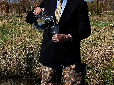 Sharpley poses for a photo to illustrate his commitment to clean waterways and drinking water, coupled with the importance of agriculture. Photo courtesy of Deanna Osmond.